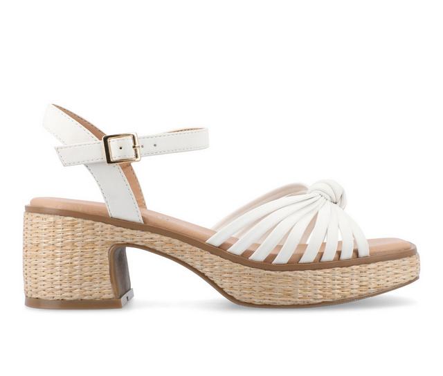 Women's Journee Collection Hally Dress Sandals in Off White color