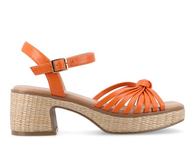 Women's Journee Collection Hally Dress Sandals in Orange color