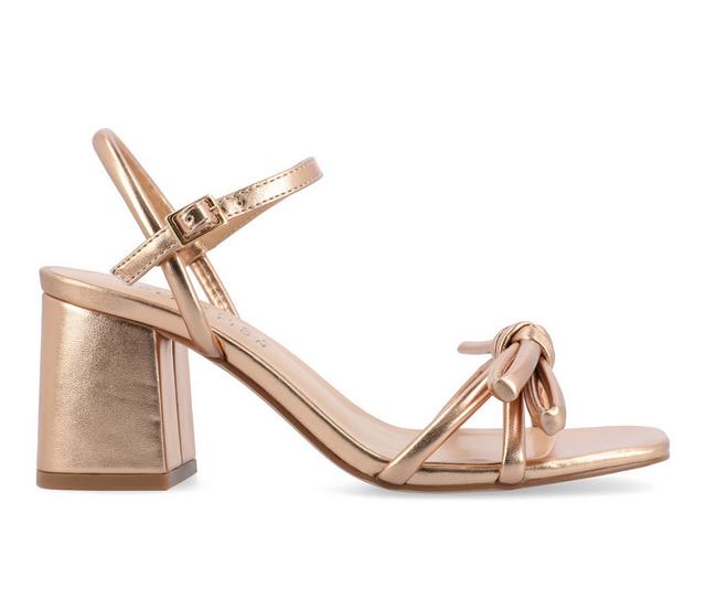 Women's Journee Collection Meryl Dress Sandals in Champagne color