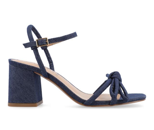 Women's Journee Collection Meryl Dress Sandals in Dark Denim color