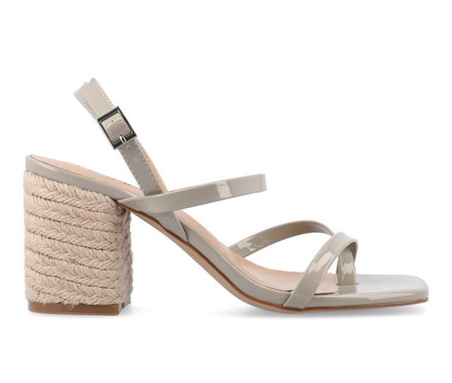 Women's Journee Collection Olivina Espadrille Block Heel Sandals in Grey color