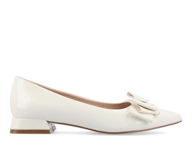 Women's Journee Collection Ophelia Flats in Patent/White color