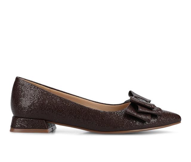 Women's Journee Collection Ophelia Flats in Croco/Brown color