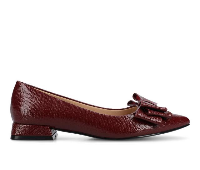 Women's Journee Collection Ophelia Flats in Croco/Oxblood color