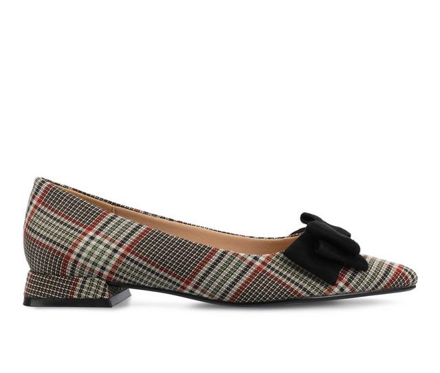 Women's Journee Collection Ophelia Flats in Chocolate Plaid color