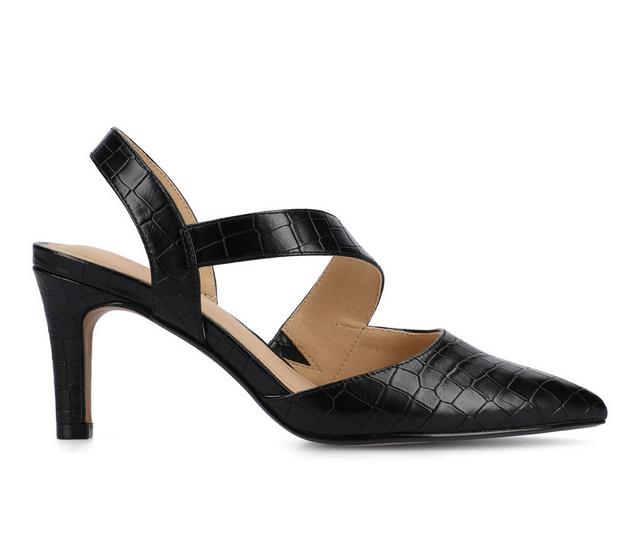 Women's Journee Collection Scarlett Stiletto Pumps in Croco/Black color