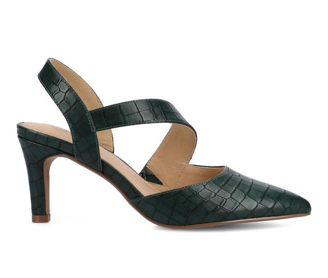 Women's Journee Collection Scarlett Stiletto Pumps in Croco/Green color