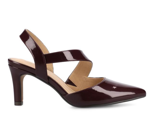 Women's Journee Collection Scarlett Stiletto Pumps in Patent/Choclate color