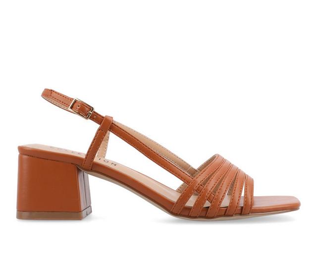 Women's Journee Collection Shayana Dress Sandals in Cognac color