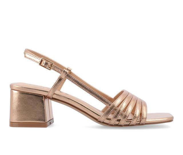 Women's Journee Collection Shayana Dress Sandals in Rose Gold color