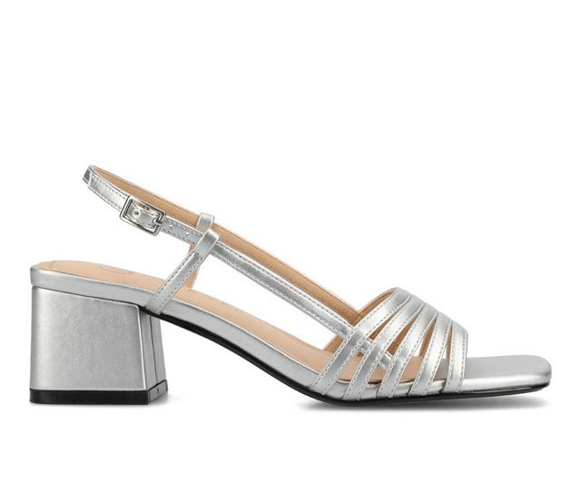 Women's Journee Collection Shayana Dress Sandals in Silver color