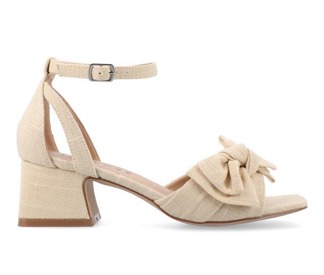 Women's Journee Collection Zevi Dress Sandals in Beige color