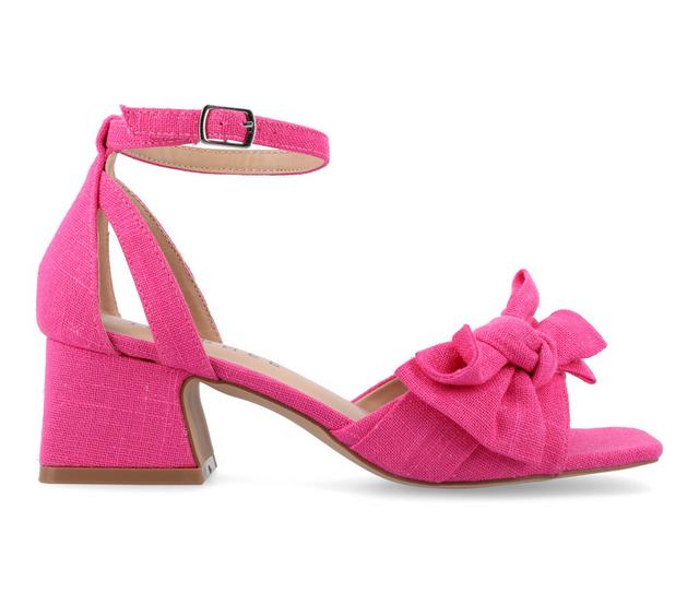 Women's Journee Collection Zevi Dress Sandals in Hot Pink color