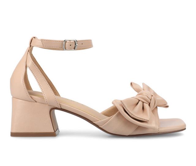 Women's Journee Collection Zevi Dress Sandals in Blush pu color