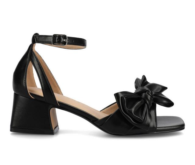 Women's Journee Collection Zevi Dress Sandals in Black pu color
