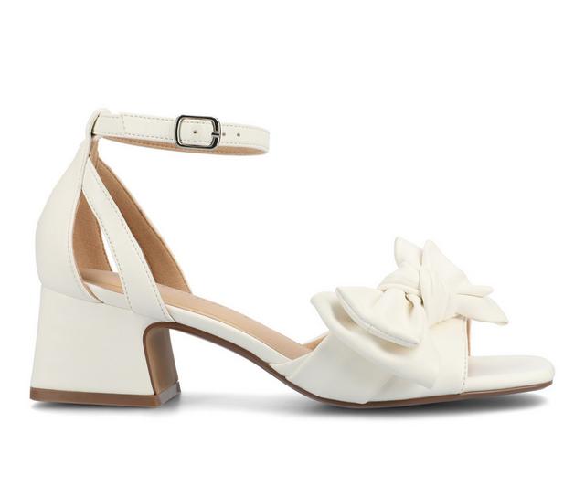 Women's Journee Collection Zevi Dress Sandals in White pu color