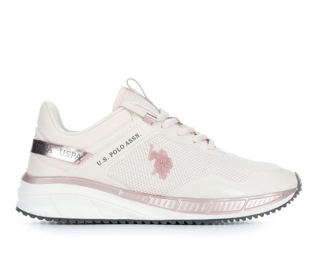 Women's US Polo Assn Cote-NL Sneakers in Bone/Pink color