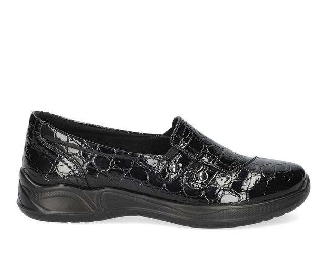 Women's Easy Street Tune Flats in Black Croco color