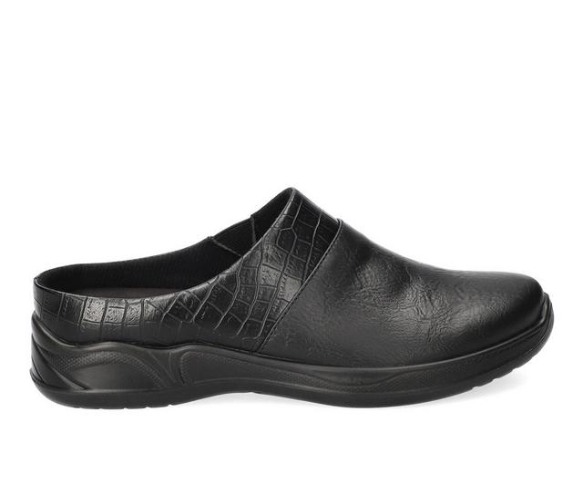 Women's Easy Street Janalee Flats in Black Croco color