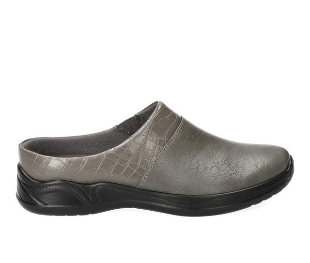 Women's Easy Street Janalee Flats in Grey-Croco color