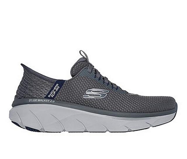 Men's Skechers 232465 Dlux Walker 2.0 Taurrel Slipin Walking Shoes in Grey/Navy color