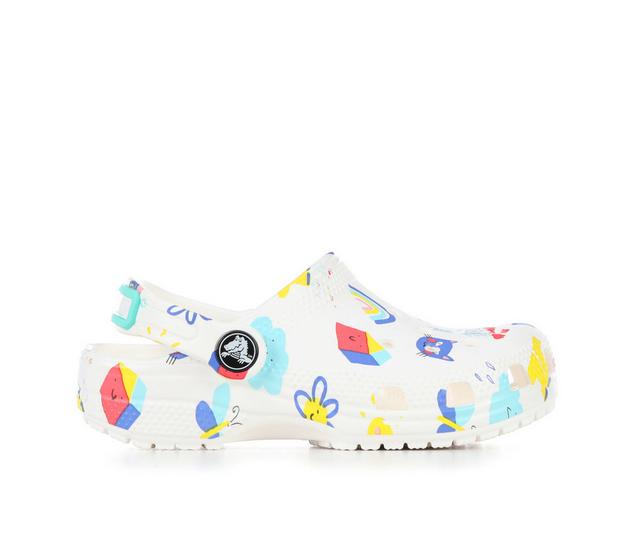 Kids' Crocs Infant & Toddler Classic Doodle Print Clogs in White/Multi color