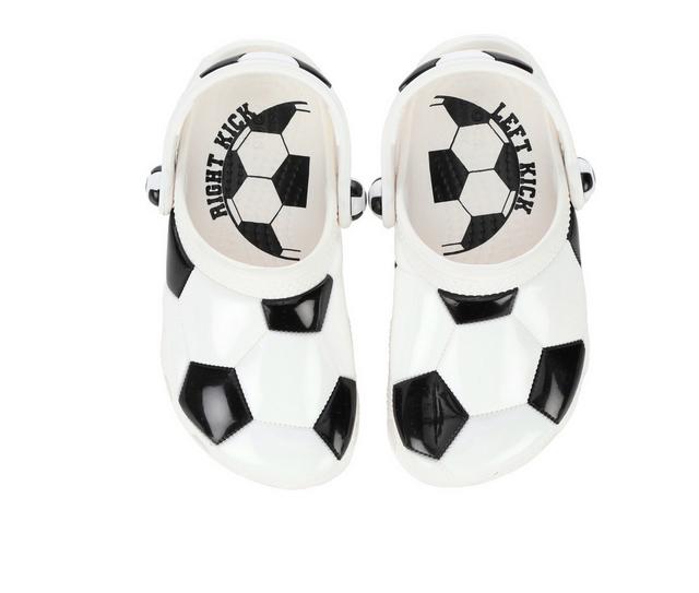 Kids' Crocs Infant & Toddler Classic SoccerBall Clogs in White/Black color
