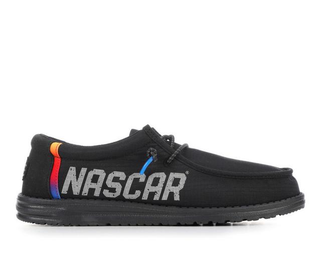 Men's HEYDUDE Wally Nascar Casual Shoes in Black/Multi color