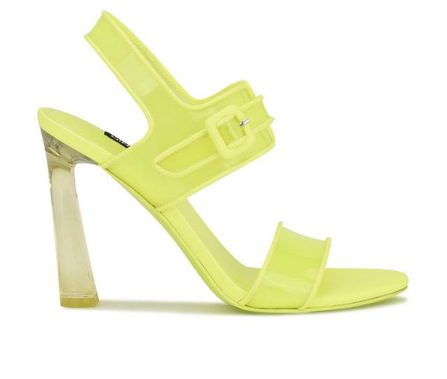 Women's Nine West Lucile Dress Sandals in Neon Yellow color