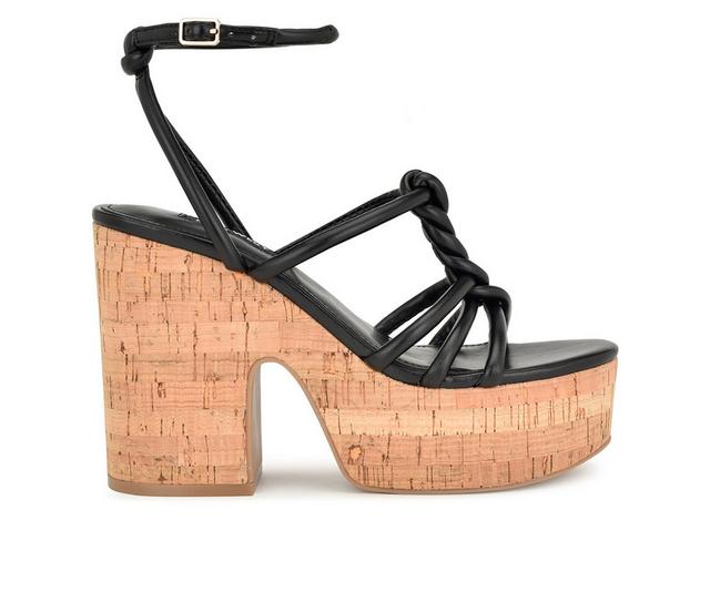 Women's Nine West Olander Platform Dress Sandals in Black color