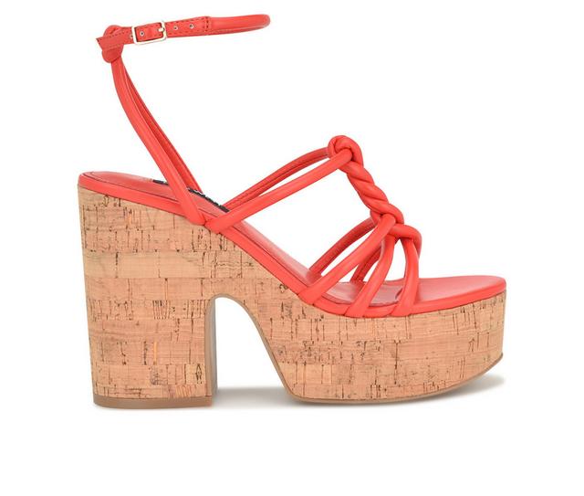 Women's Nine West Olander Platform Dress Sandals in Orange color