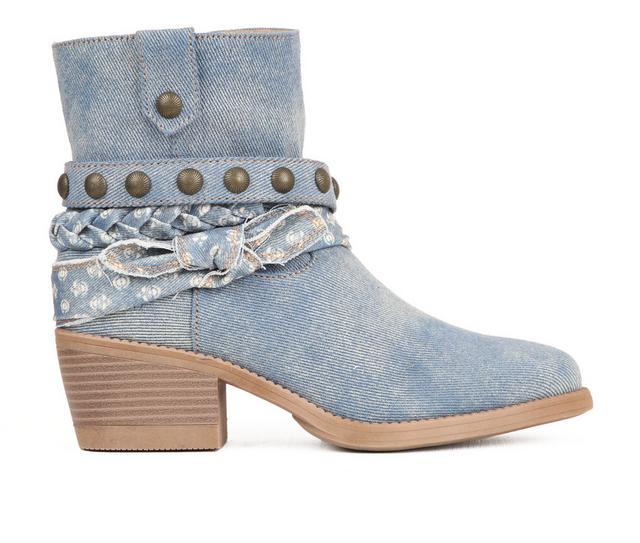 Women's Blowfish Malibu Rally Western Boots in Denim Blue color