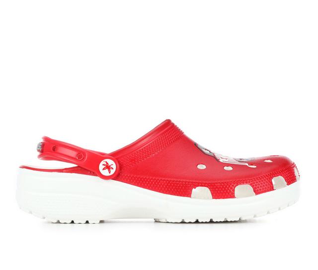 Men's Crocs Ohio State University Classic Clogs in White/Red color