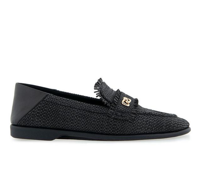 Women's Aerosoles Brik Loafers in Black Raffia color