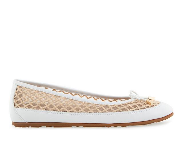 Women's Aerosoles Palma Flats in White Mesh color