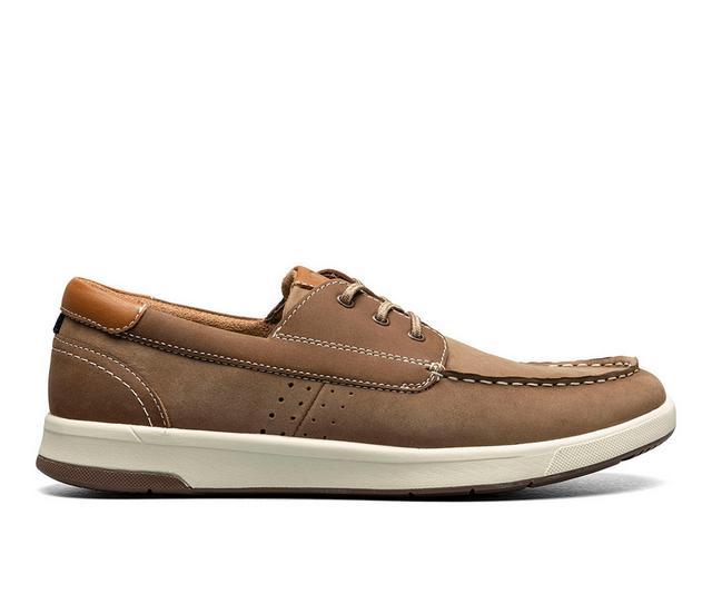 Men's Florsheim Crossover Moc Toe Boat Shoes in Mushroom color