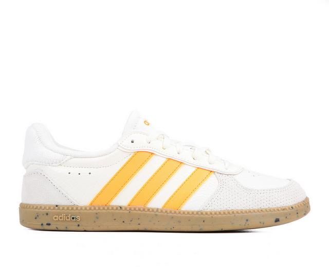 Women's Adidas Breaknet Sleek Sneakers in White/Org/Gum color