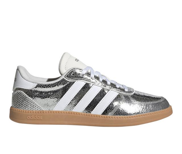 Women's Adidas Breaknet Sleek Flatform Sneakers in Silver color