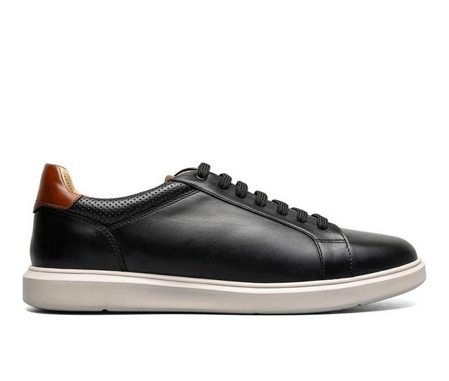 Men's Florsheim Social Lace To Toe Sneaker Casual Oxfords in Black/White color