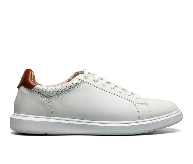 Men's Florsheim Social Lace To Toe Sneaker Casual Oxfords in White color