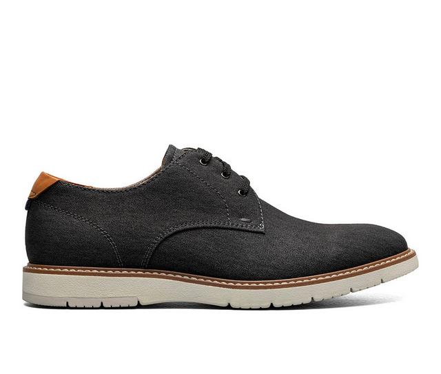 Men's Florsheim Vibe Canvas Plain Toe Oxford in Black color