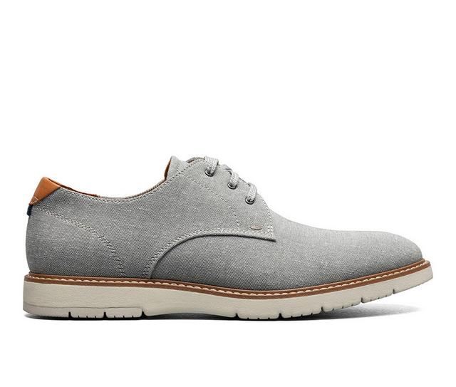 Men's Florsheim Vibe Canvas Plain Toe Oxford in Gray color