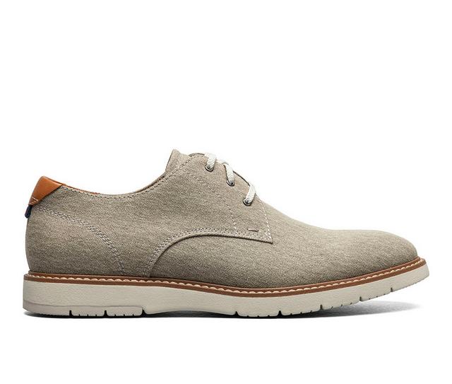 Men's Florsheim Vibe Canvas Plain Toe Oxford in Taupe color