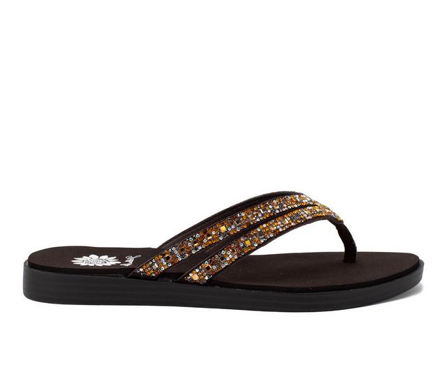 Women's Yellow Box Dalia Flip-Flops in Bronze color
