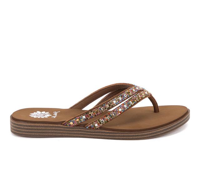 Women's Yellow Box Dalia Flip-Flops in Multi color