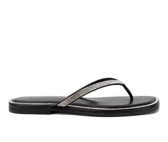 Women's Yellow Box Danaya Flip-Flops in Black color