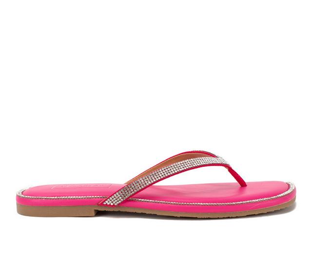 Women's Yellow Box Danaya Flip-Flops in Fuchsia color