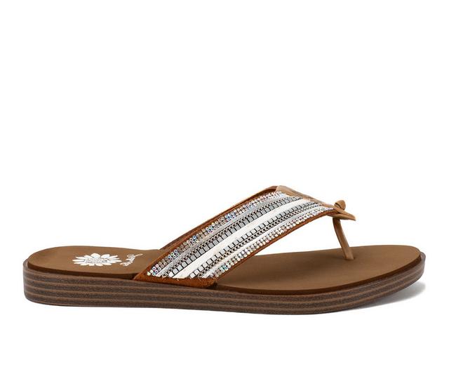 Women's Yellow Box Datha Flip-Flops in White color