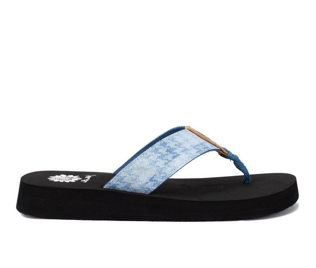 Women's Yellow Box Ferna Flip-Flops in Denim color