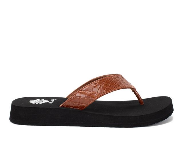 Women's Yellow Box Fiorela Flip-Flops in Tan color